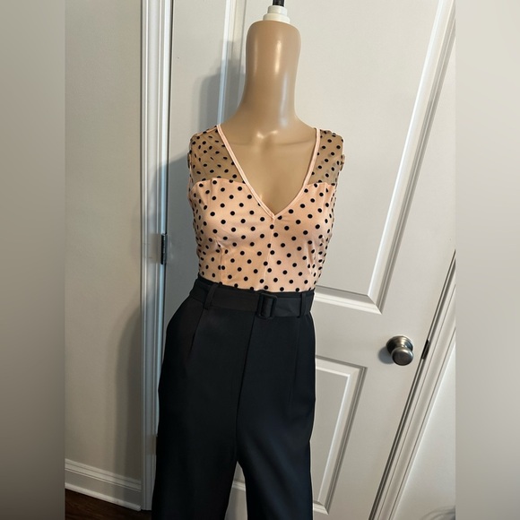 ✨NEW✨-RETRO POLKA DOT WIDE LEG BELTED JUMPSUIT - Picture 11 of 11